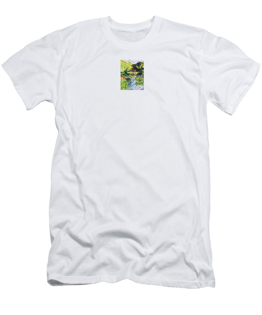Giverney T-Shirt featuring the painting Tending the Pond by Kate Conaboy