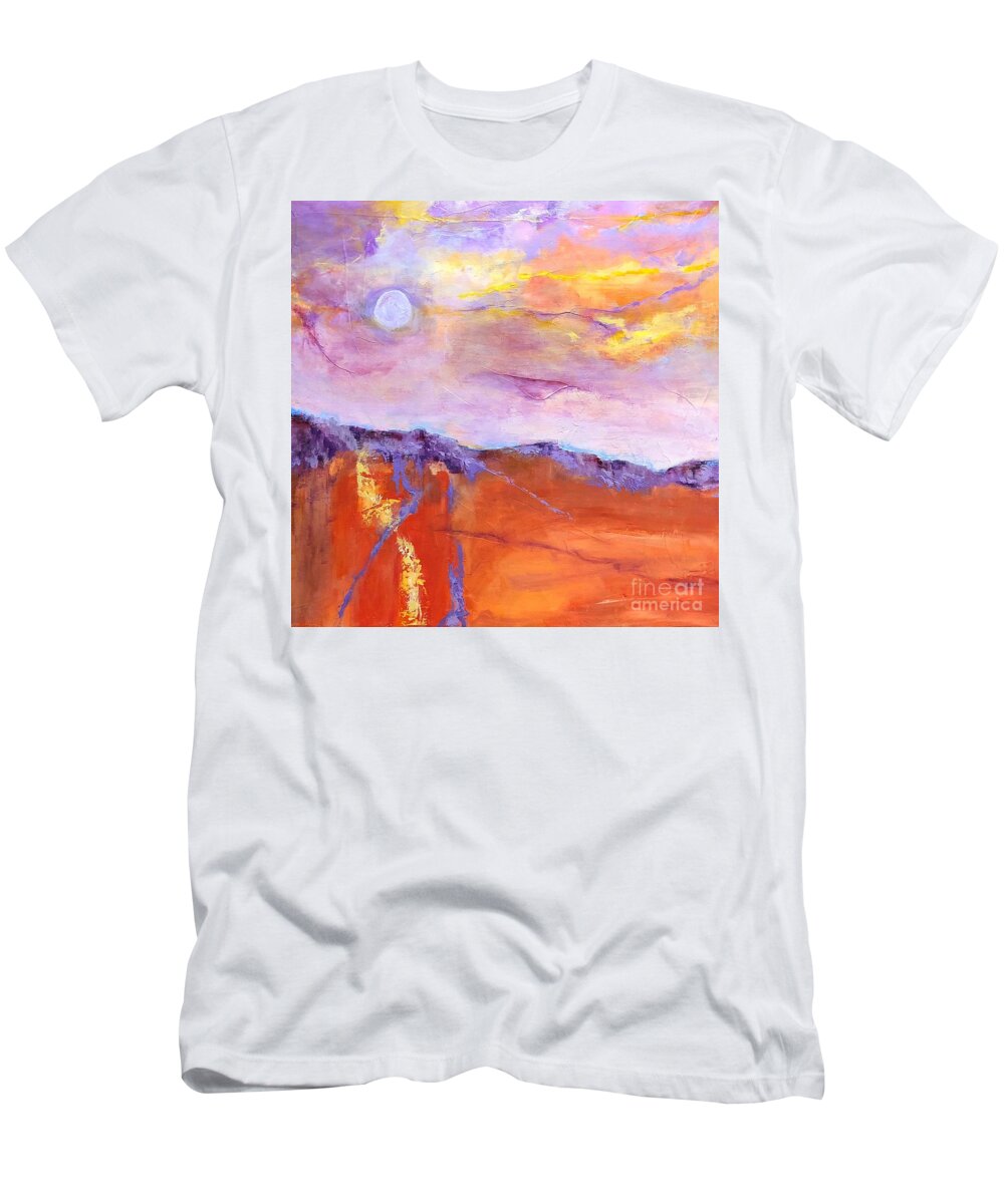 Abstract T-Shirt featuring the painting Tequila Sunset by Mary Mirabal