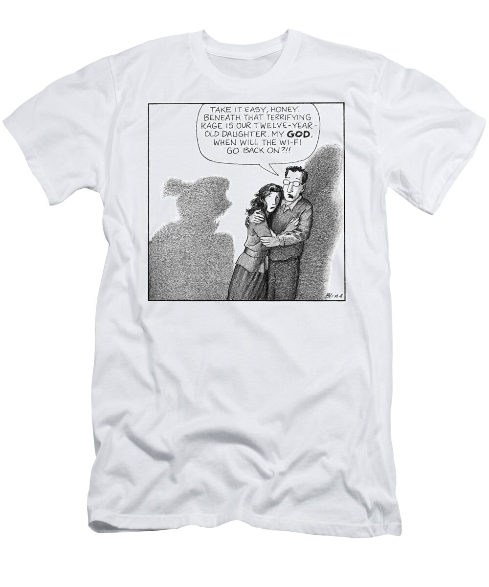 Daughter T-Shirt featuring the drawing Terrifying Rage by Harry Bliss