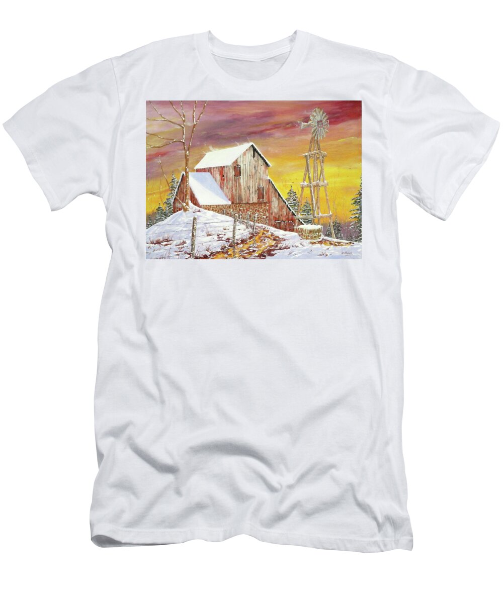 Texas T-Shirt featuring the painting Texas Coldfront by Michael Dillon