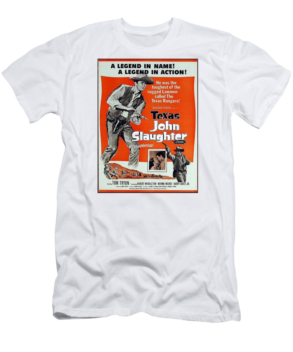 Texas John Slaughter Pressbook For Feature Compiled From Tv Show 1958-1961 Episodes T-Shirt featuring the photograph Texas John Slaughter pressbook for feature compiled from TV show 1958-1961 episodes by David Lee Guss
