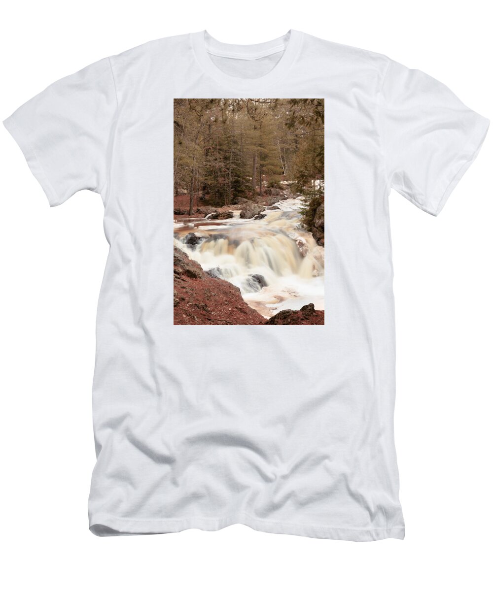 Waterfall T-Shirt featuring the photograph The Amnicon River by Susan Rissi Tregoning