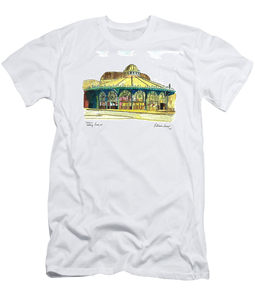 Asbury Art T-Shirt featuring the painting The Asbury Park Casino by Patricia Arroyo