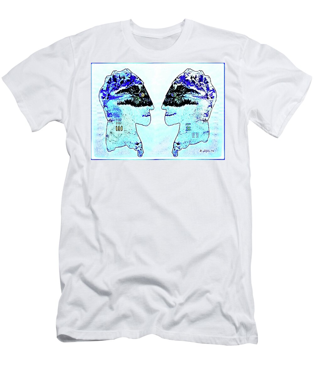 Blue T-Shirt featuring the painting The Blues Brothers by Hartmut Jager