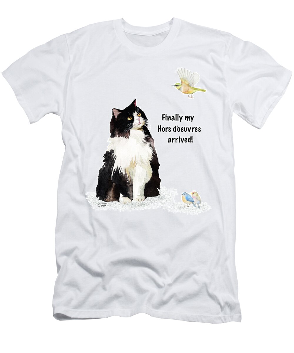 Cats T-Shirt featuring the painting The Cat's Hors d'oeuvres by Colleen Taylor