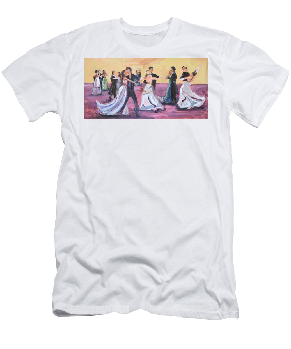 Ballroom Dance T-Shirt featuring the painting The Dance by Donna Tuten