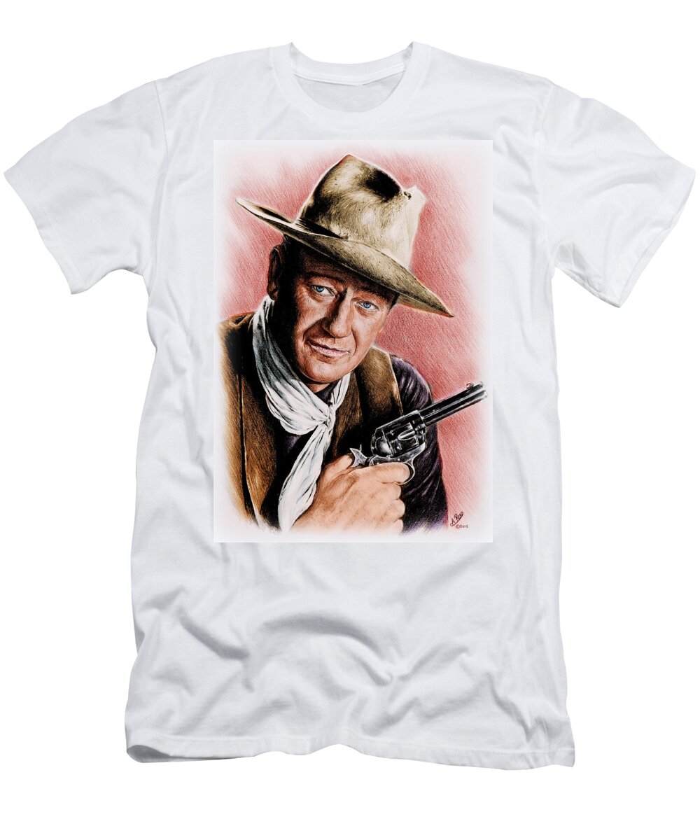 John Wayne T-Shirt featuring the painting The Duke colour edit by Andrew Read