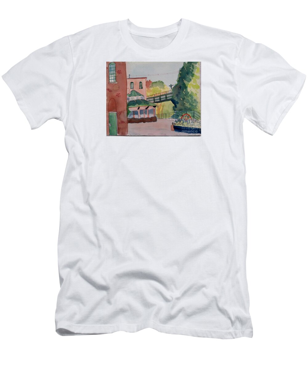 Mills T-Shirt featuring the painting The Establishment North Chelmsford by Debra Bretton Robinson