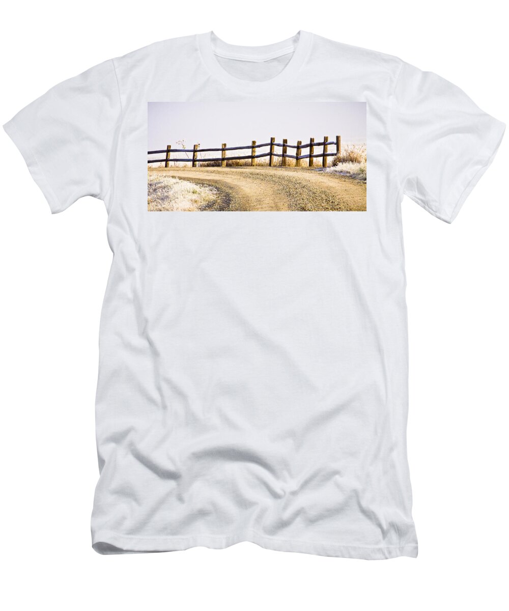 Autumn Color T-Shirt featuring the photograph The Fence by Albert Seger