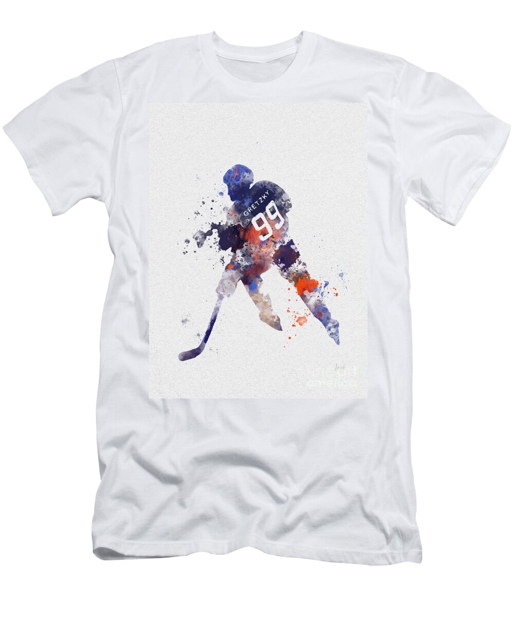 Wayne Gretzky T-Shirt featuring the mixed media The Great One by My Inspiration