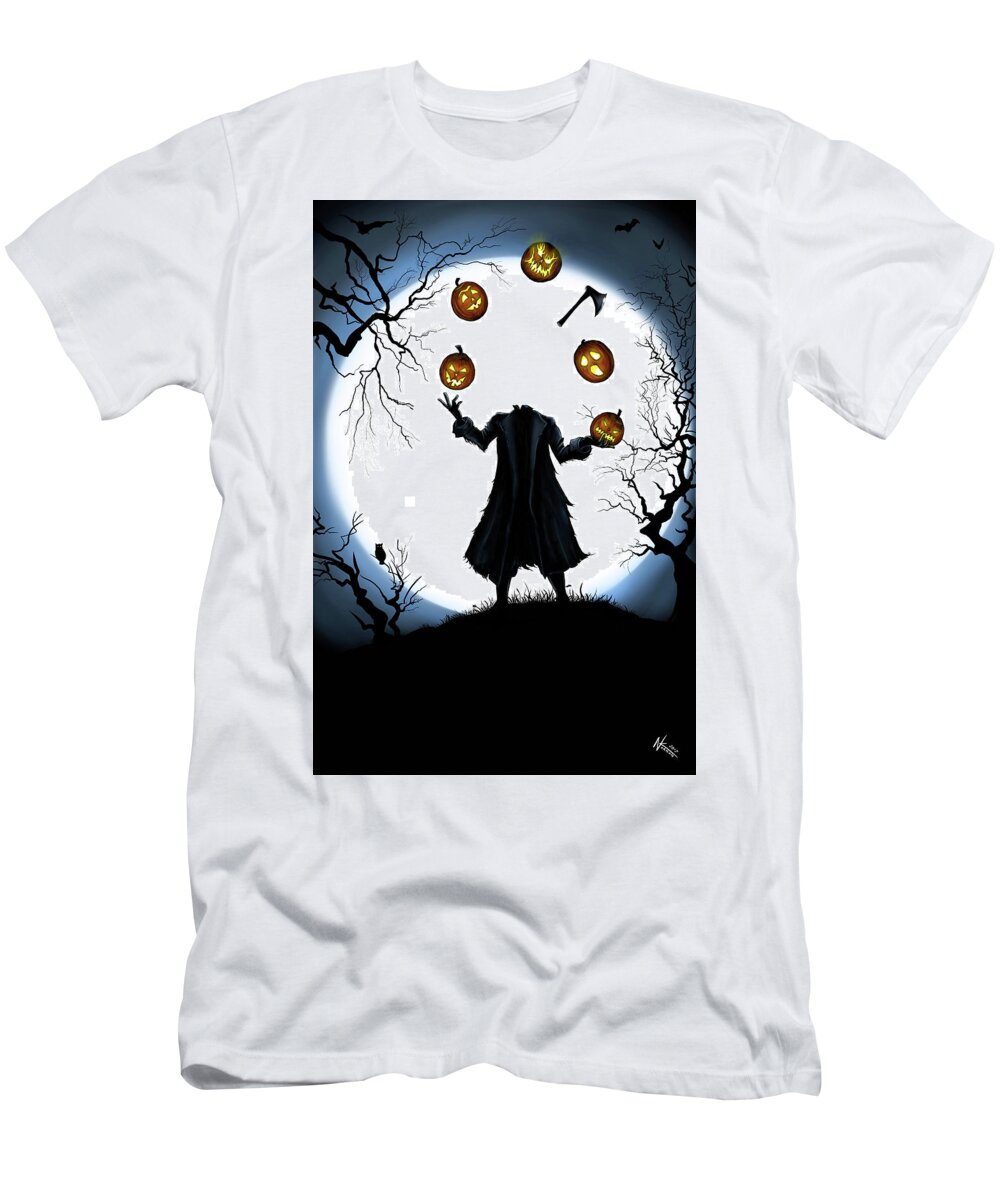 Headless Horseman T-Shirt featuring the digital art The Halloween Hessian by Norman Klein