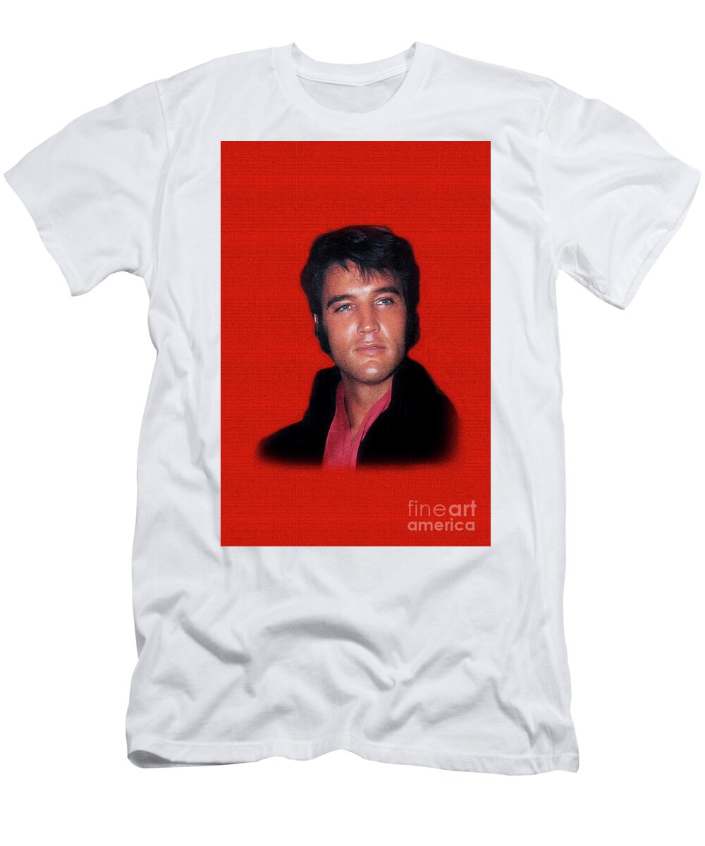 Elvis T-Shirt featuring the photograph The King Rocks On L by Al Bourassa