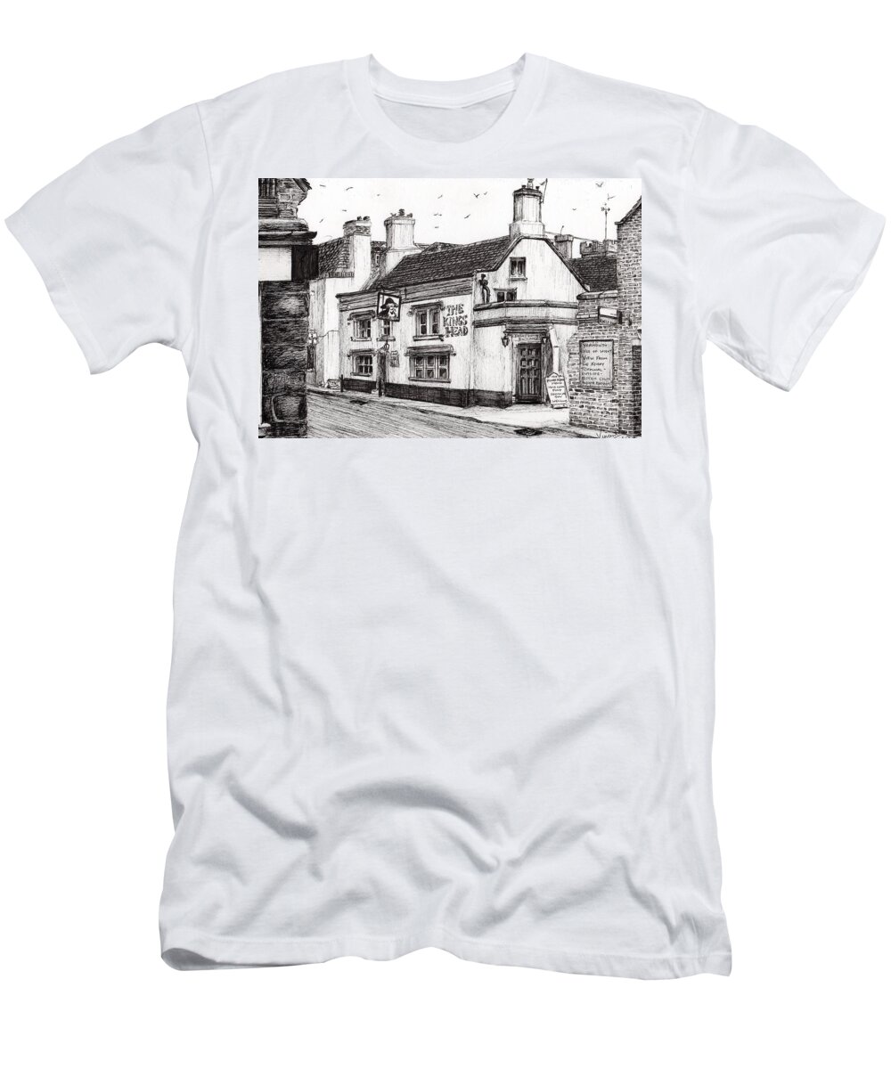 Pub T-Shirt featuring the drawing The Kings Head by Vincent Alexander Booth