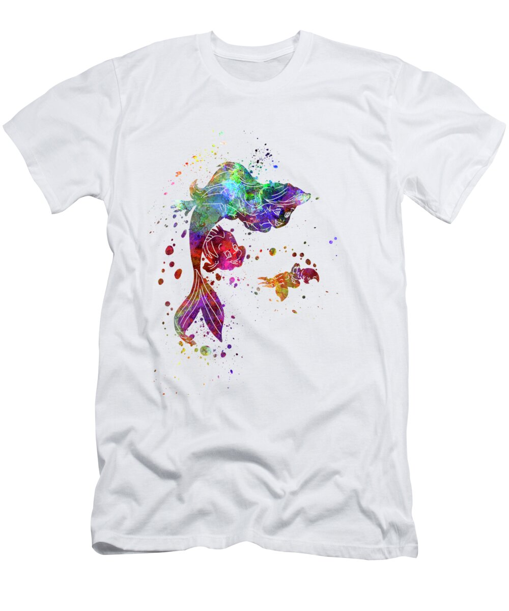 The Little Mermaid Watercolor Art T-Shirt for Sale by Pablo Romero