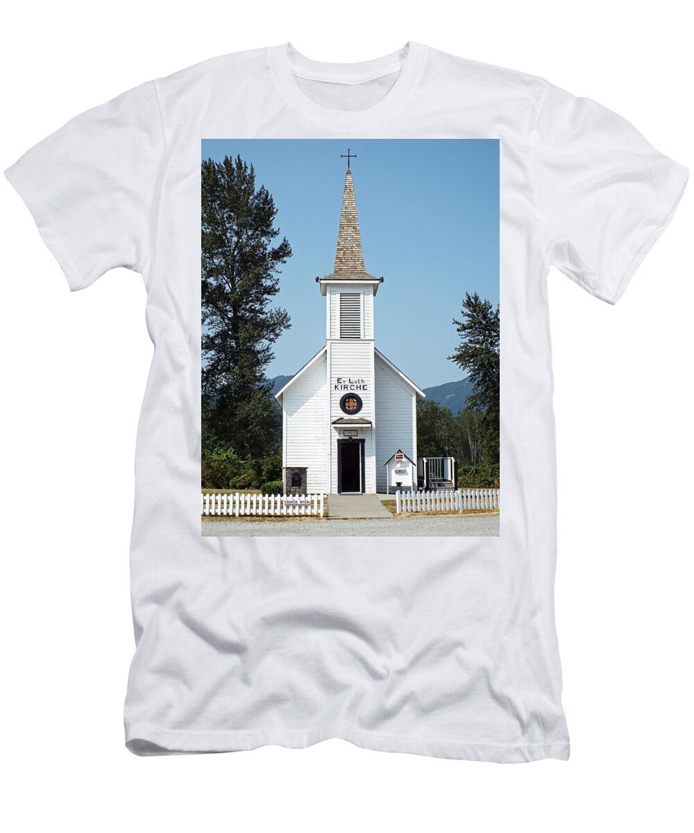 United States T-Shirt featuring the photograph The Little White Church in Elbe by Joseph Hendrix