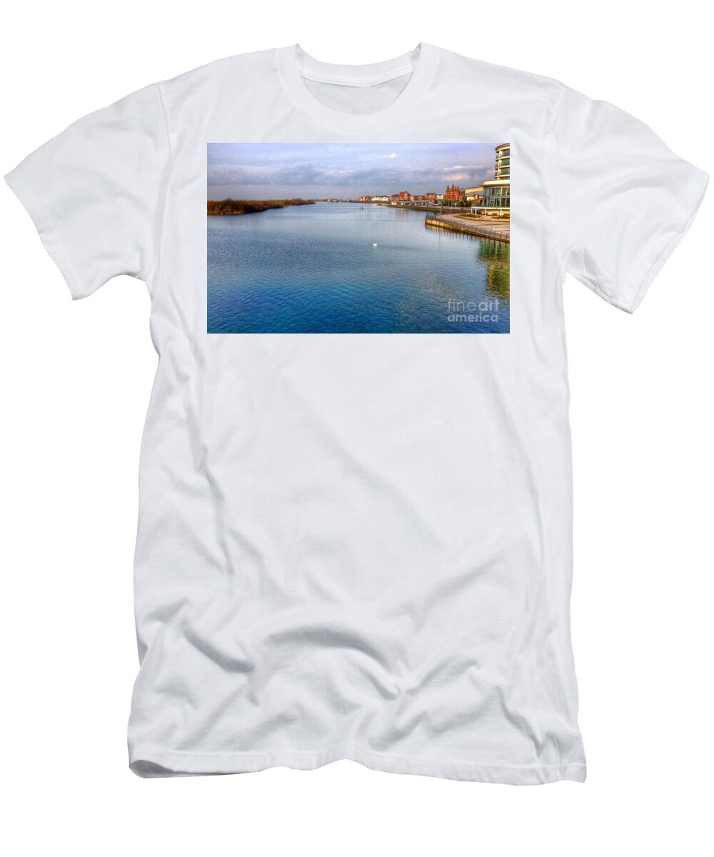 Southport T-Shirt featuring the photograph The Lone Swan by Joan-Violet Stretch