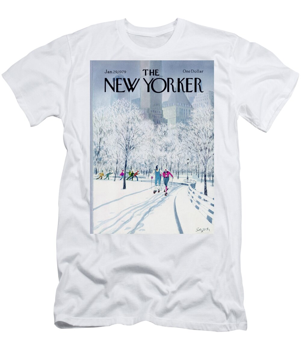 Sports T-Shirt featuring the painting New Yorker January 29th, 1979 by Charles Saxon