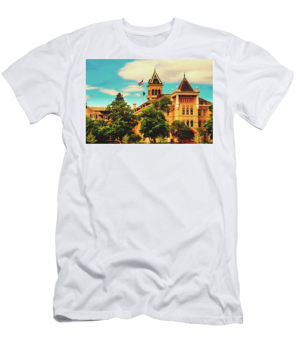 Utah State University T-Shirt featuring the photograph The Old Main - Utah State University by Mountain Dreams