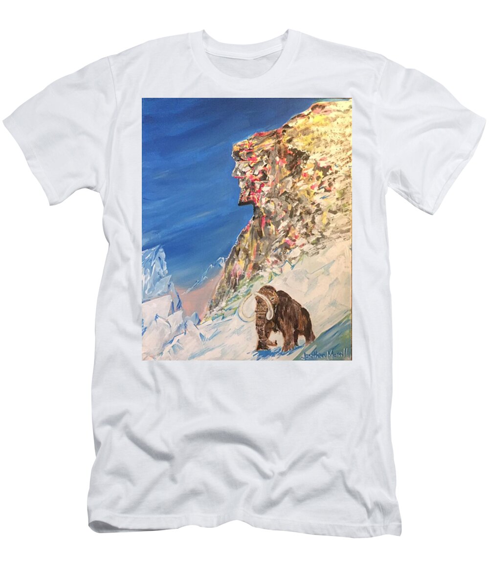 Mammoth T-Shirt featuring the painting The Old Mammoth Of The Mountain by Jonathan Morrill