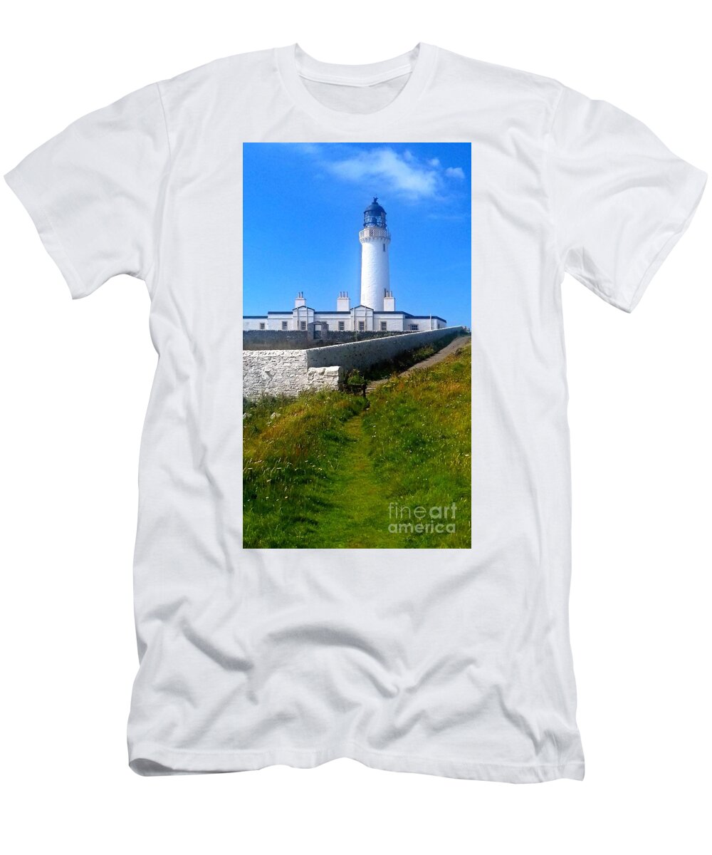 Lighthouse T-Shirt featuring the photograph The Path To The Lighthouse Gate by Joan-Violet Stretch