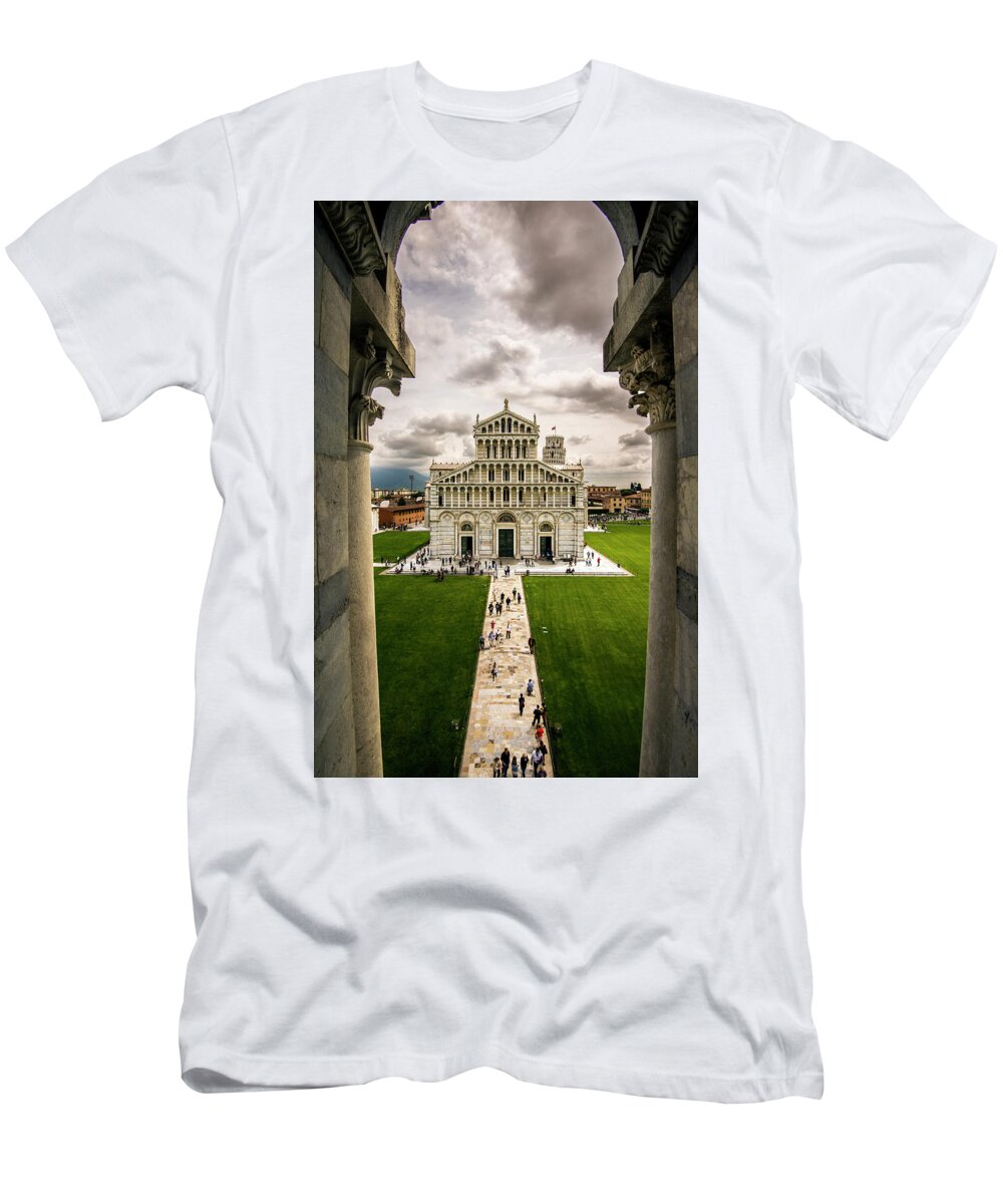Europe T-Shirt featuring the photograph The Pisa Cathedral from the Bapistry by Matt Swinden