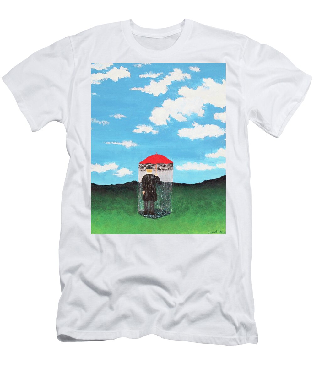 Magritte T-Shirt featuring the painting The Rainmaker by Thomas Blood