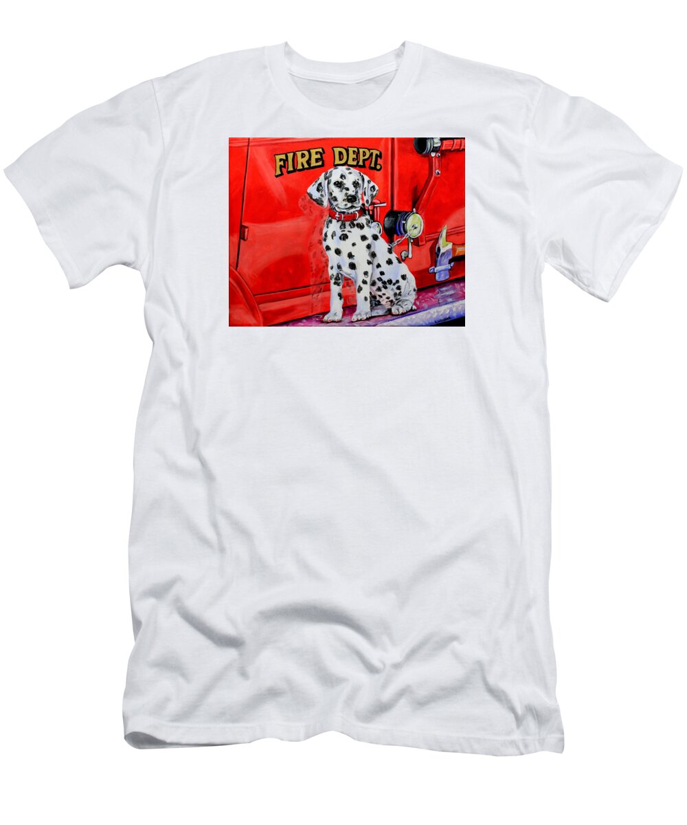 Dalmatian T-Shirt featuring the painting The Rookie by Karl Wagner