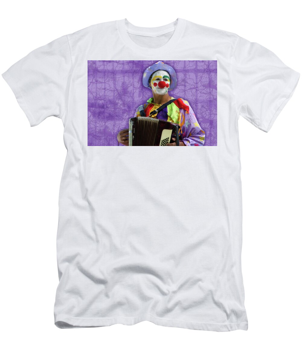 Clown T-Shirt featuring the photograph The Sad Clown by Wolfgang Stocker
