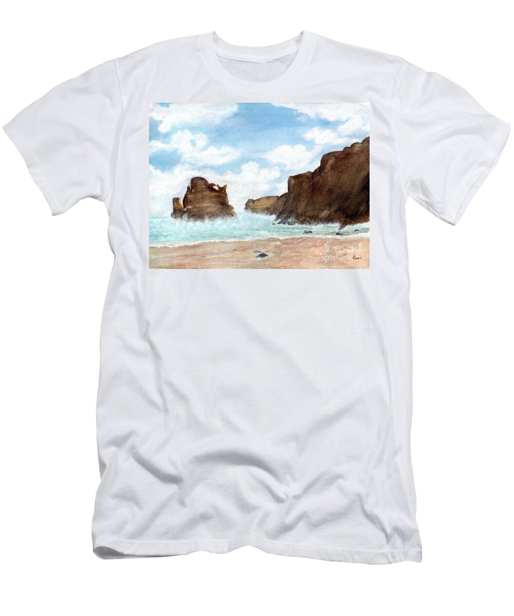 Ocean T-Shirt featuring the painting The Twelve Apostles by Eunice Warfel