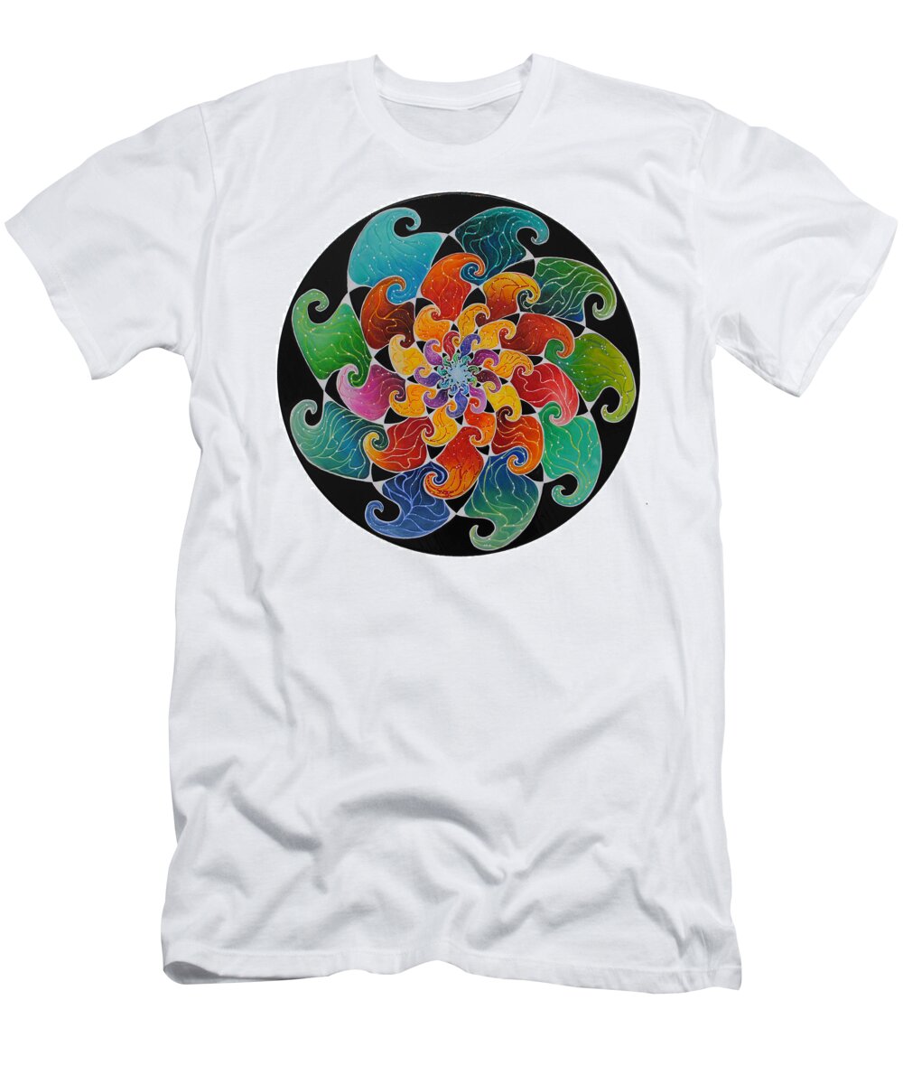 Round T-Shirt featuring the painting The Universal Wave by Patricia Arroyo