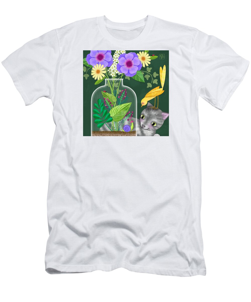 Still Life T-Shirt featuring the digital art The Visitors by Valerie Drake Lesiak