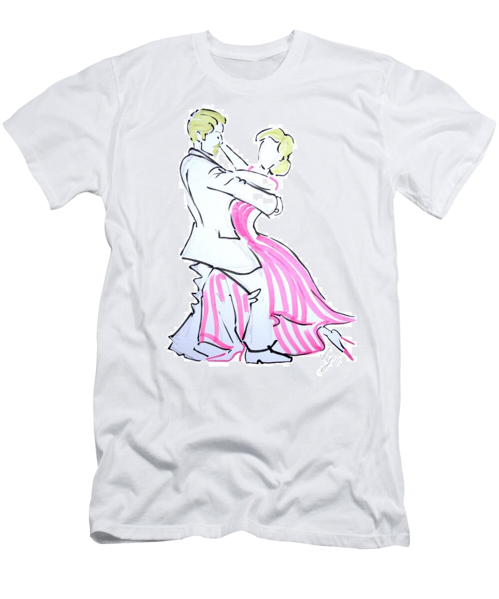 Waltz T-Shirt featuring the painting The Waltz by Mike Jory