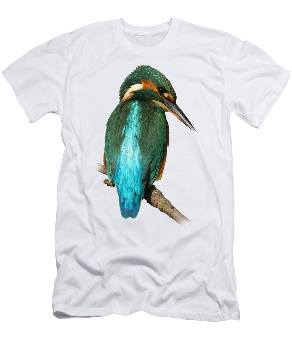 Kingfisher T-Shirt featuring the photograph The watchful Kingfisher T-shirt by Tony Mills