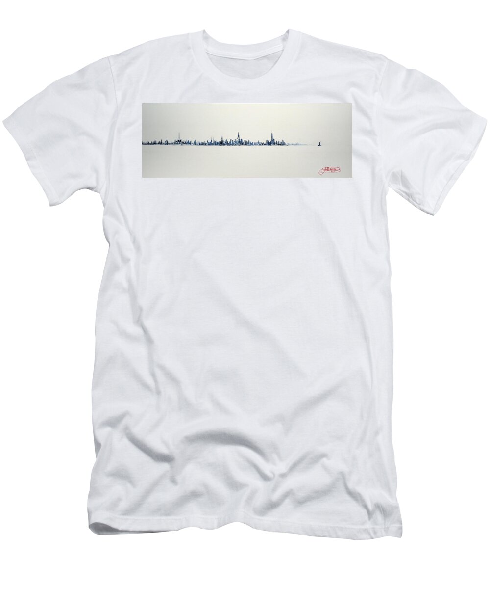 New York City T-Shirt featuring the painting The Westside by Jack Diamond