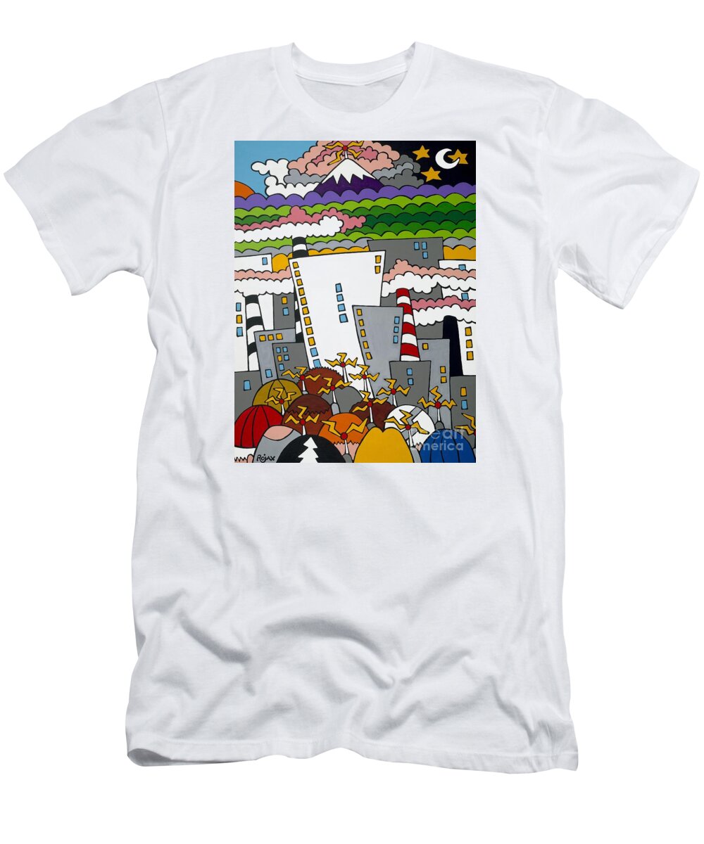 Cell Tower T-Shirt featuring the painting The Word by Rojax Art