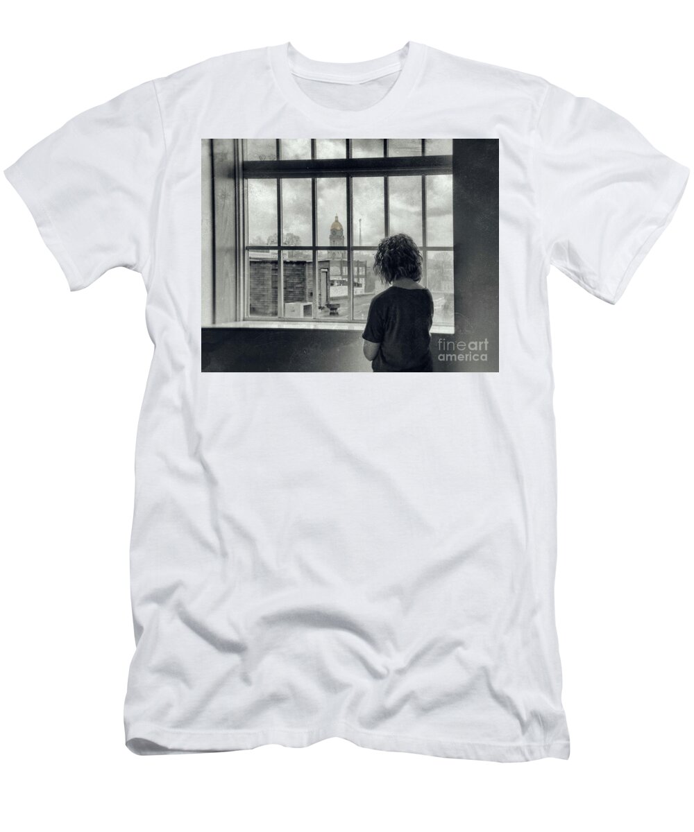 Photograph T-Shirt featuring the photograph The World Outside My Window by Laurinda Bowling