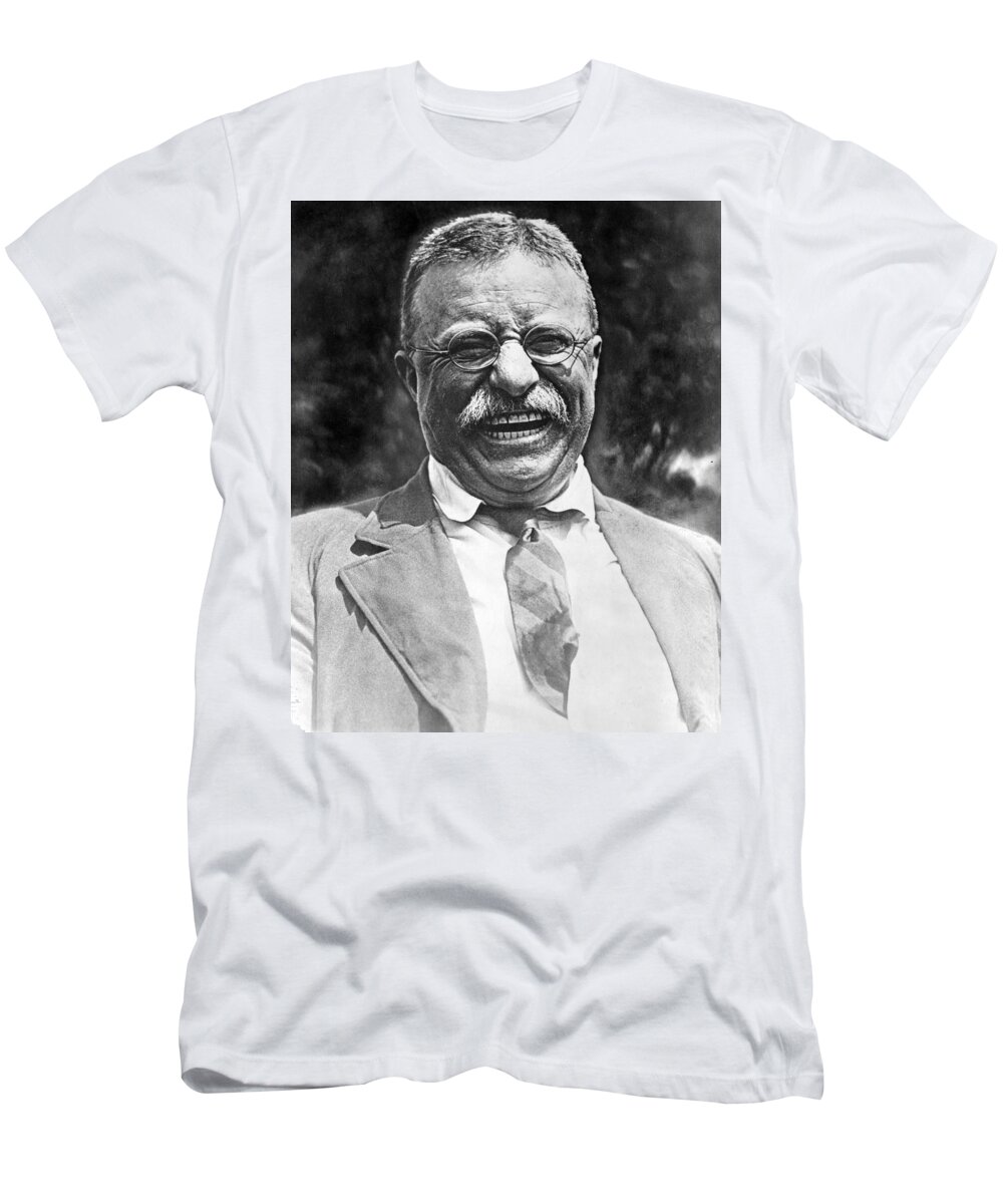 theodore Roosevelt T-Shirt featuring the photograph Theodore Roosevelt laughing by International Images