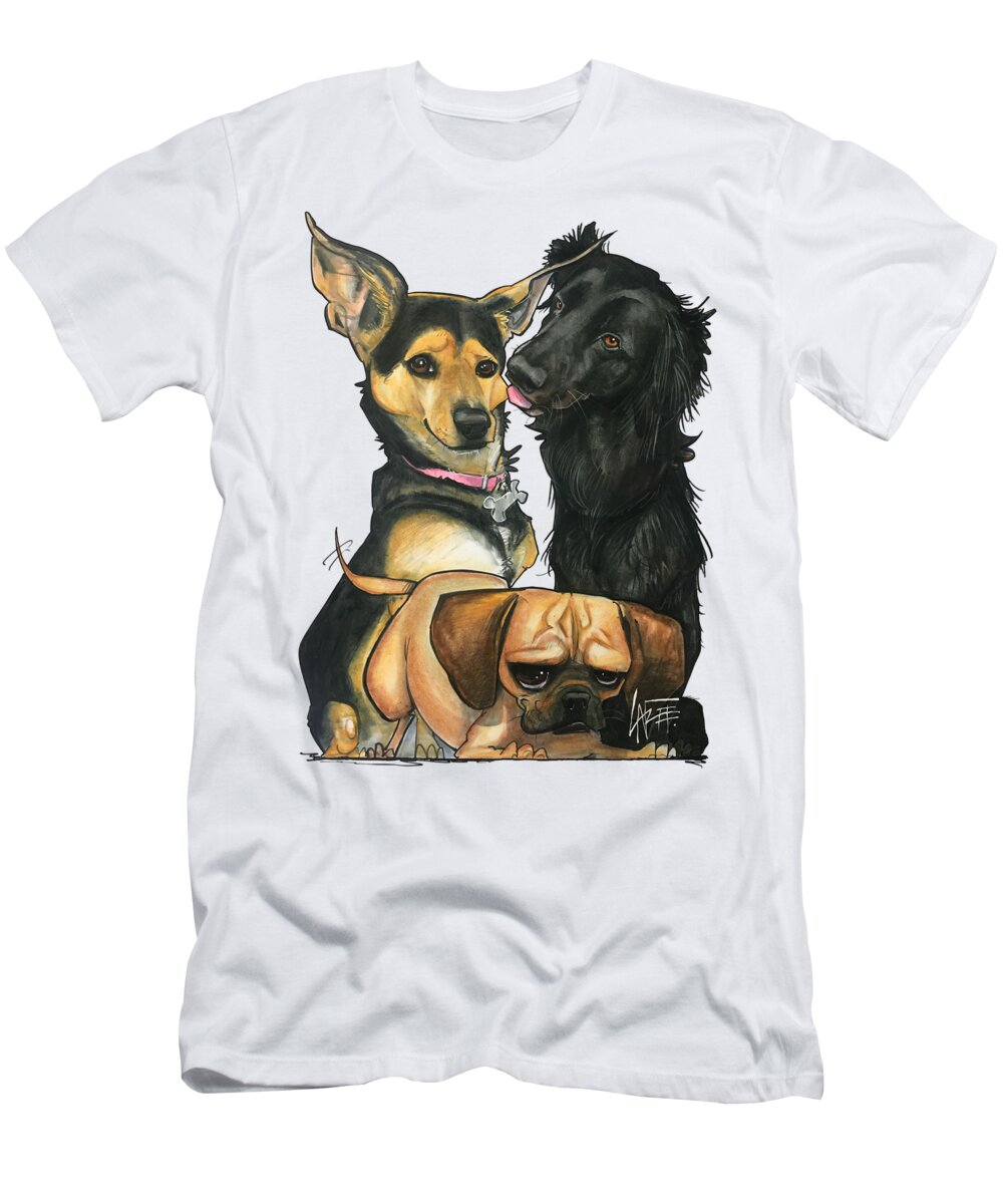Thompson 3932 T-Shirt featuring the drawing Thompson 3932 by Canine Caricatures By John LaFree