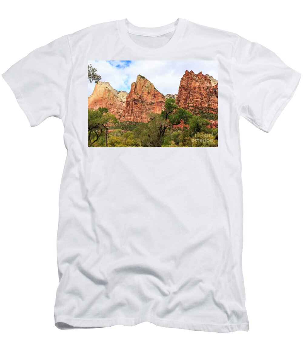 Zion National Park T-Shirt featuring the photograph Three Sisters at Zion by Ben Graham