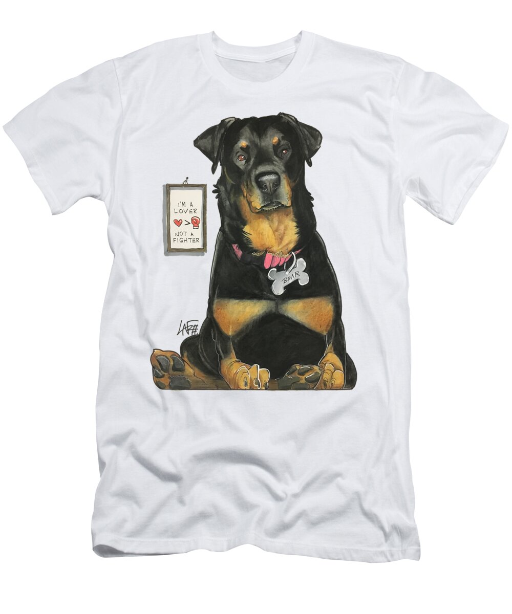Rottweiler T-Shirt featuring the drawing Tilakamonkul 7-1327 by Canine Caricatures By John LaFree