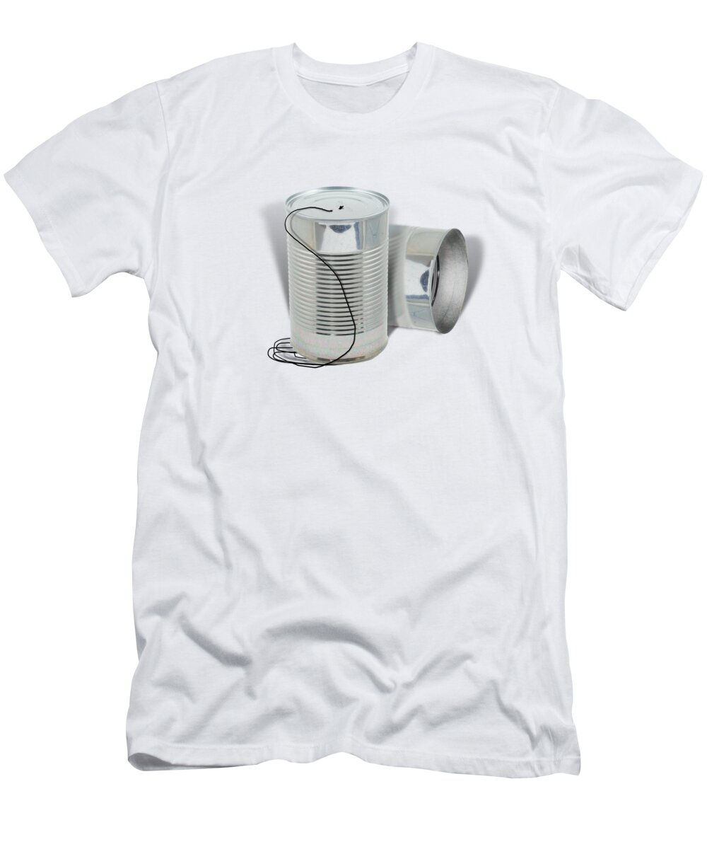 Phone T-Shirt featuring the digital art Tin Can Communication by Gravityx9 Designs