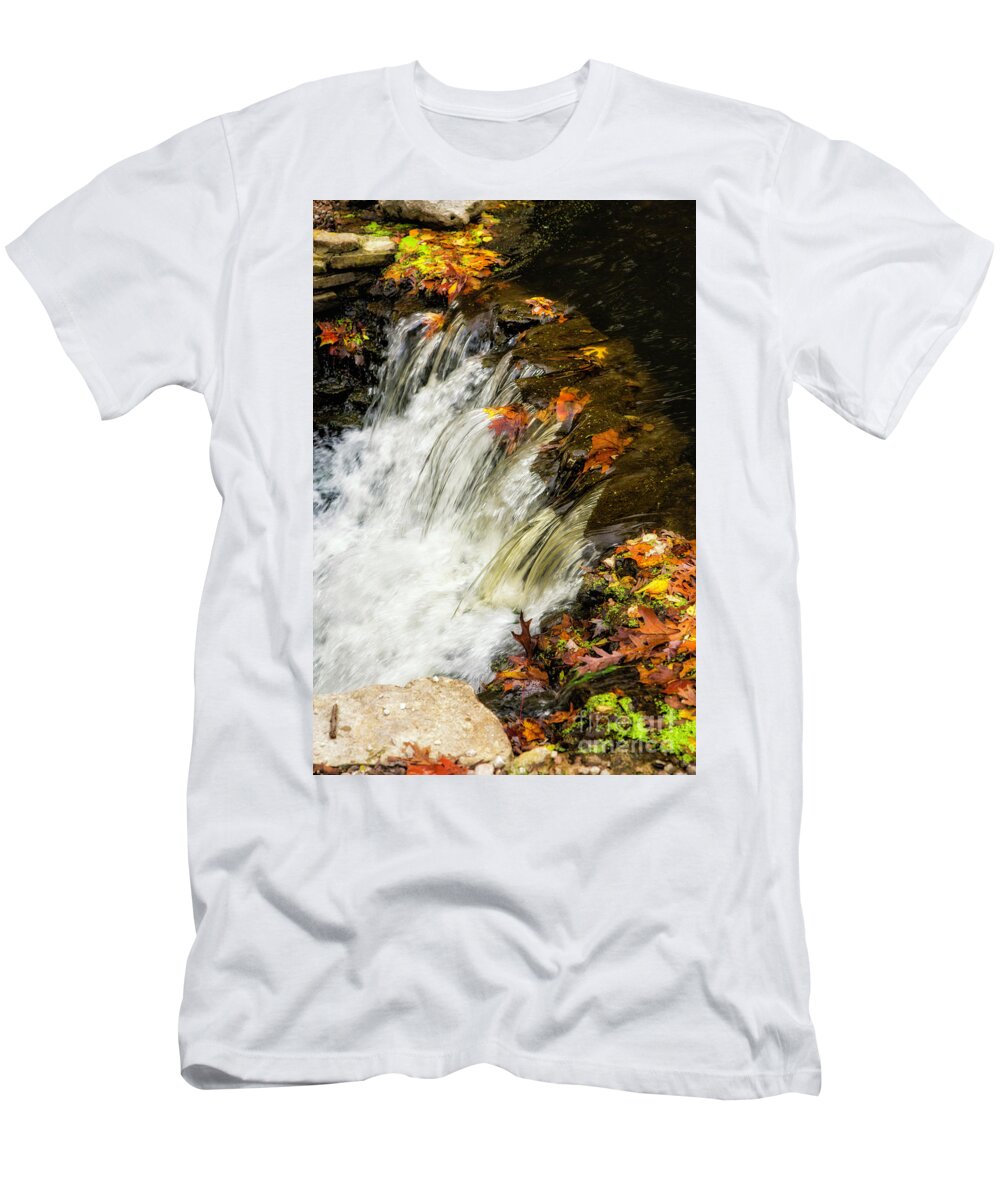 Autumn T-Shirt featuring the photograph Tiny Waterfalls by Timothy Hacker