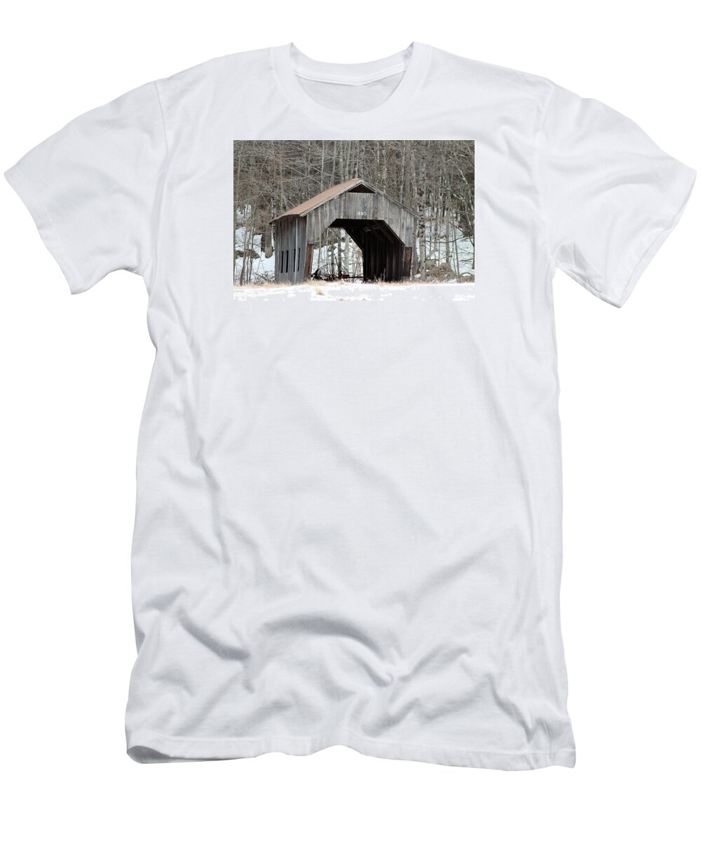 Vermont T-Shirt featuring the photograph Titcomb Covered Bridge by Wayne Toutaint