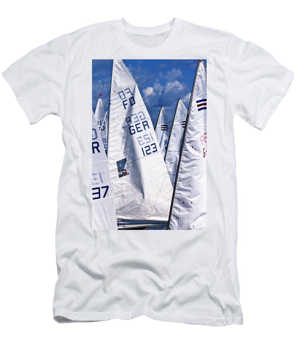 Sailboat T-Shirt featuring the photograph To Sea - To Sea by Heiko Koehrer-Wagner