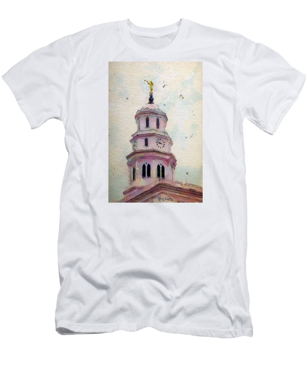 Temple T-Shirt featuring the painting Tollel Maja by Greg Collins