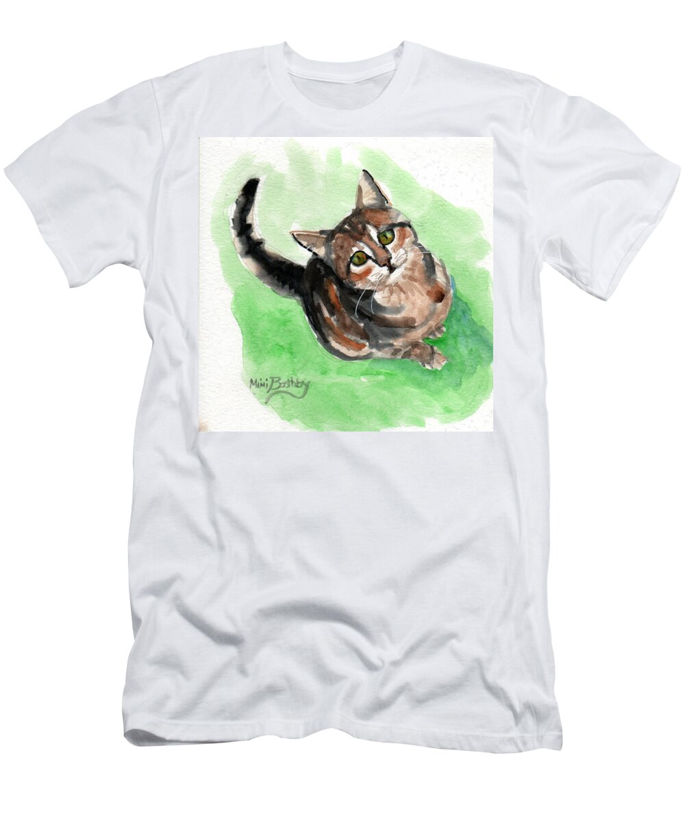  T-Shirt featuring the painting Torbie 2 by Mimi Boothby