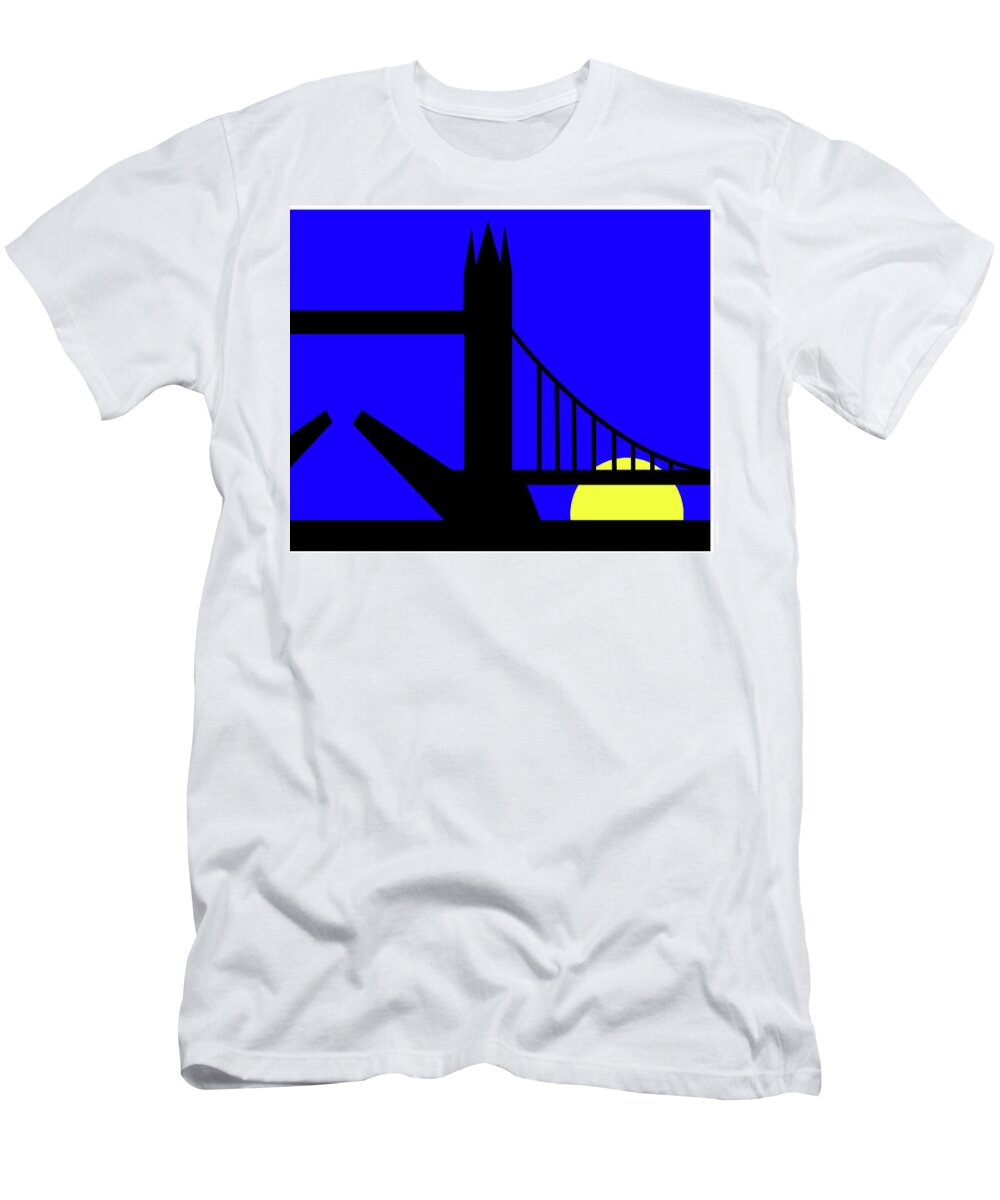 Tower Bridge In The Morning T-Shirt featuring the digital art Tower Bridge in the morning by Asbjorn Lonvig