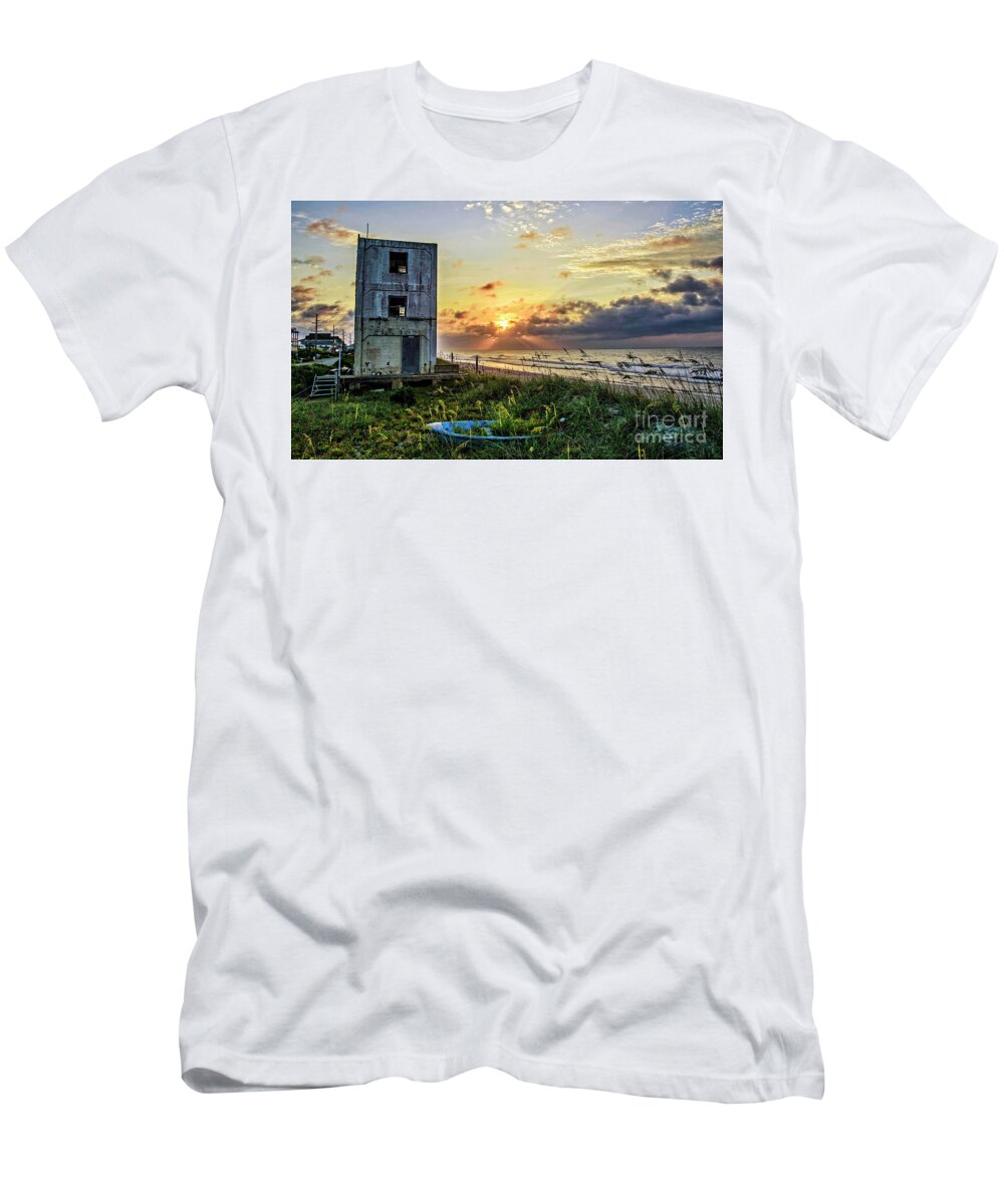 Sunrise T-Shirt featuring the photograph Tower of Gold by DJA Images