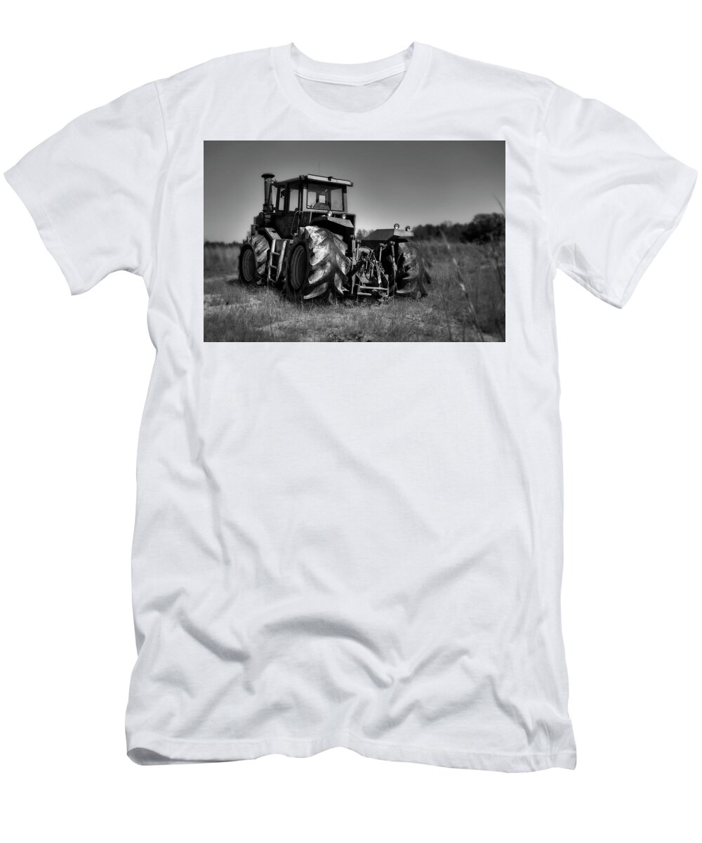 Black And White T-Shirt featuring the photograph Tractor 2 by Ester McGuire