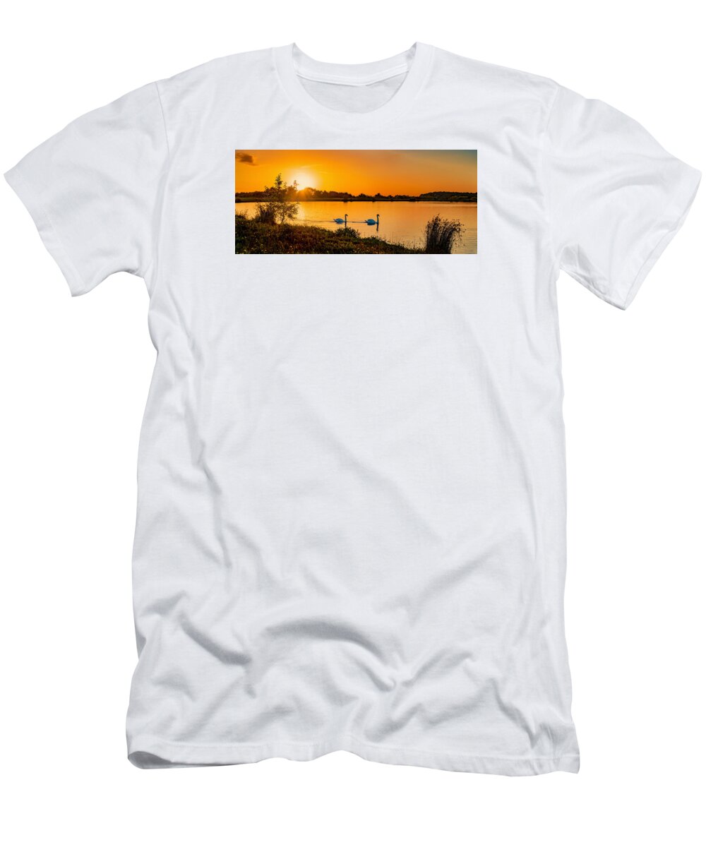 Swan T-Shirt featuring the photograph Tranquility by Nick Bywater